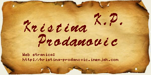 Kristina Prodanović vizit kartica